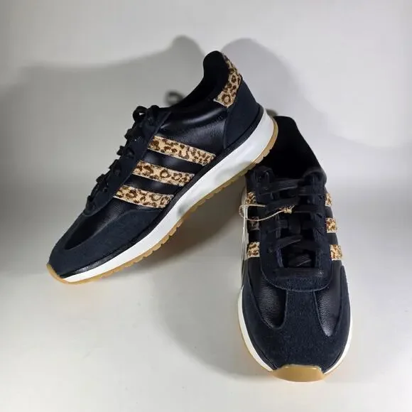 Adidas womens run 70s 2.0 core black leopard stripe sneakers size 7.5 - Picture 2 of 8